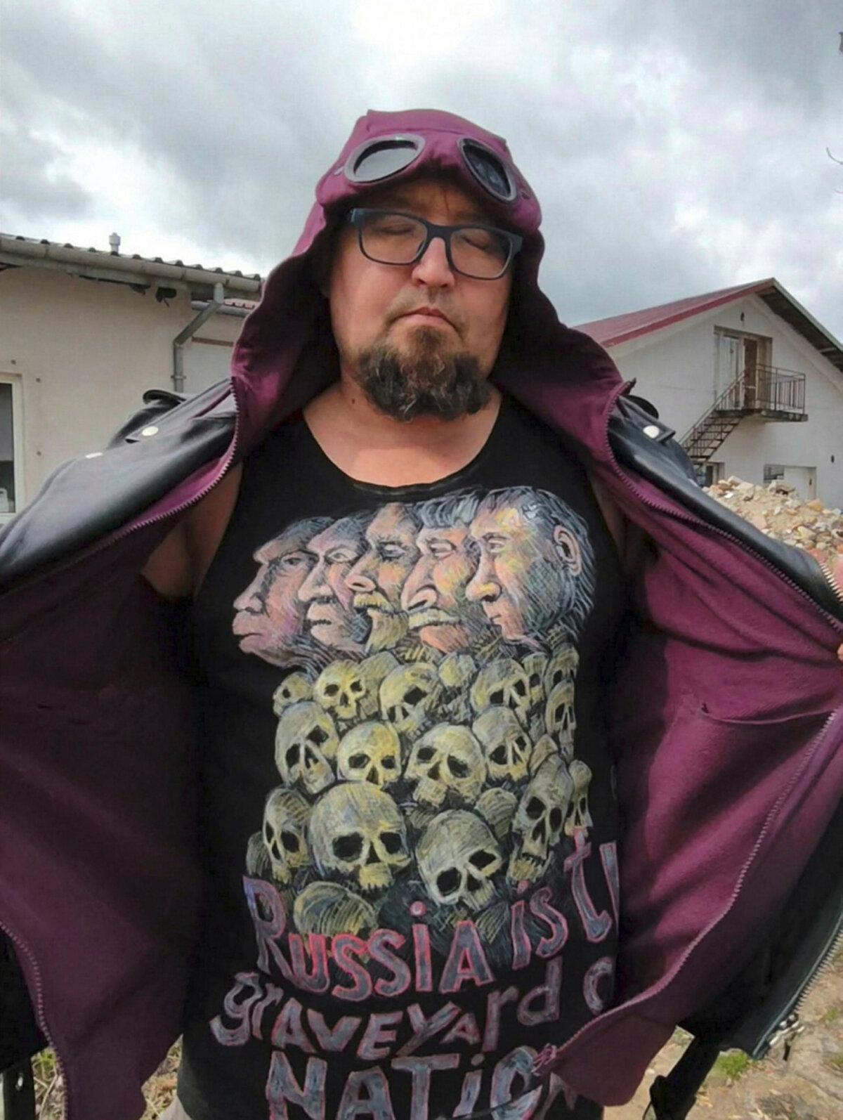 An undated image of Russian artist Robert Kuzovkov, also known under his artistic pseudonym as Semyon Skrepetsky, posing in an unknown location. (Semyon Skrepetsky via Facebook/via Reuters)