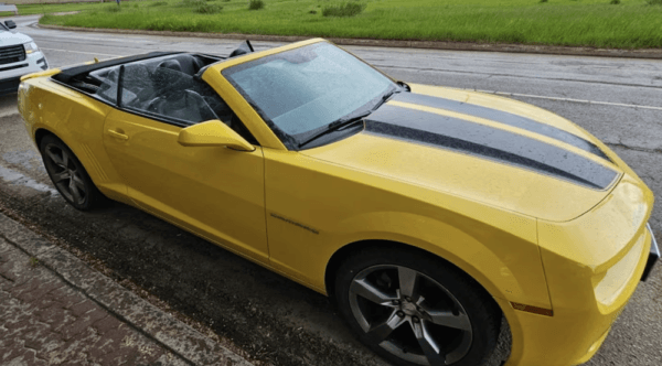 Joseph Kidd's yellow Chevrolet Camaro convertible. (Grande Prairie RCMP handout photo)