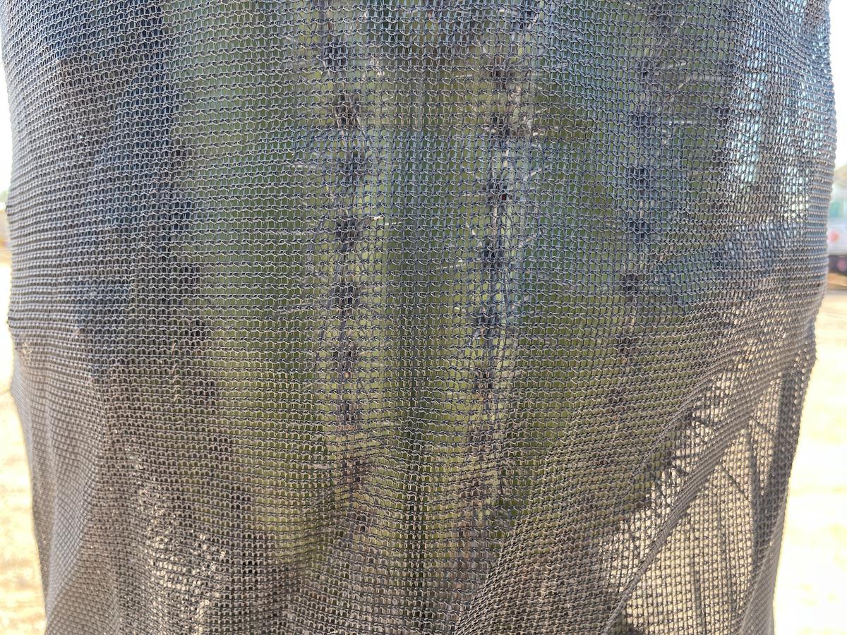 This rescued saguaro cactus is wrapped in a breathable netting to keep it cool at The Cactus Doctor in Phoenix on June 23, 2026. (Allan Stein/The Epoch Times)