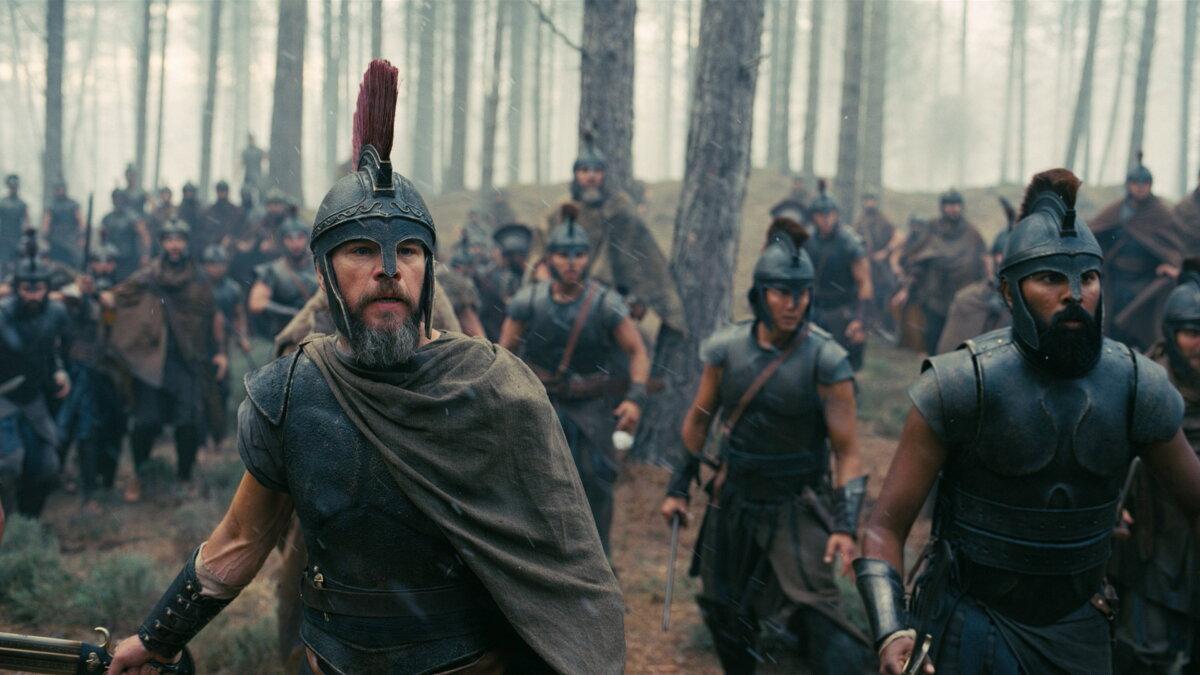Odysseus (Matt Damon, L) stars in a big feature coming in July, in “The Odyssey.” (Universal)
