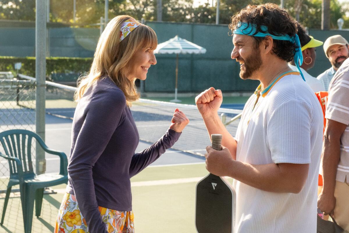 Candace Boyd (Mary Steenburgen) and Dusty Boyd (Jake Johnson), in “The Dink.” (Apple TV)