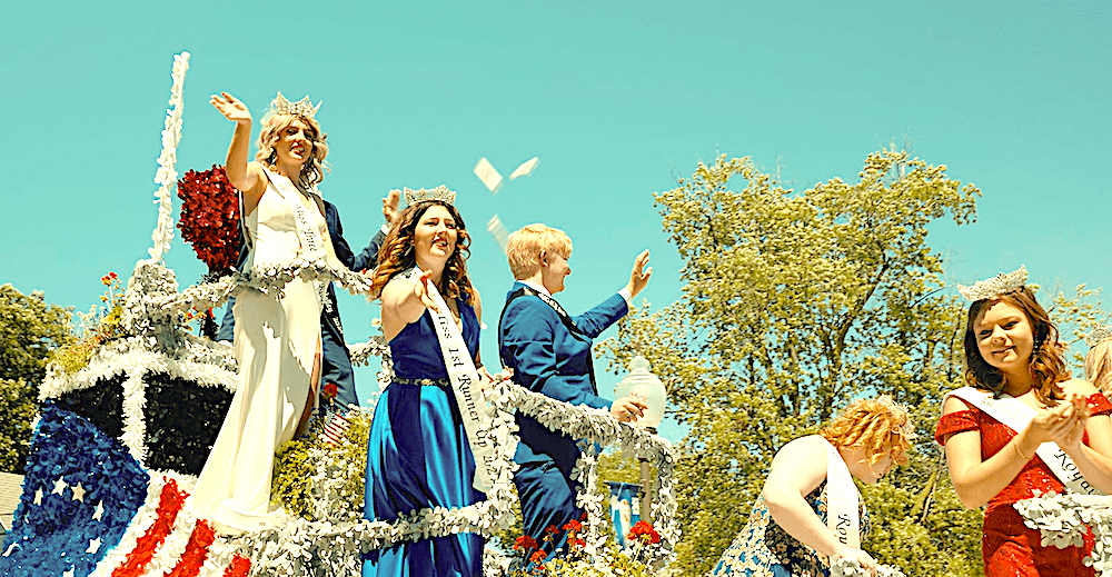 Beauty pageant contestants in the Flag Day parade, in "Flag Day." (Shea Productions)