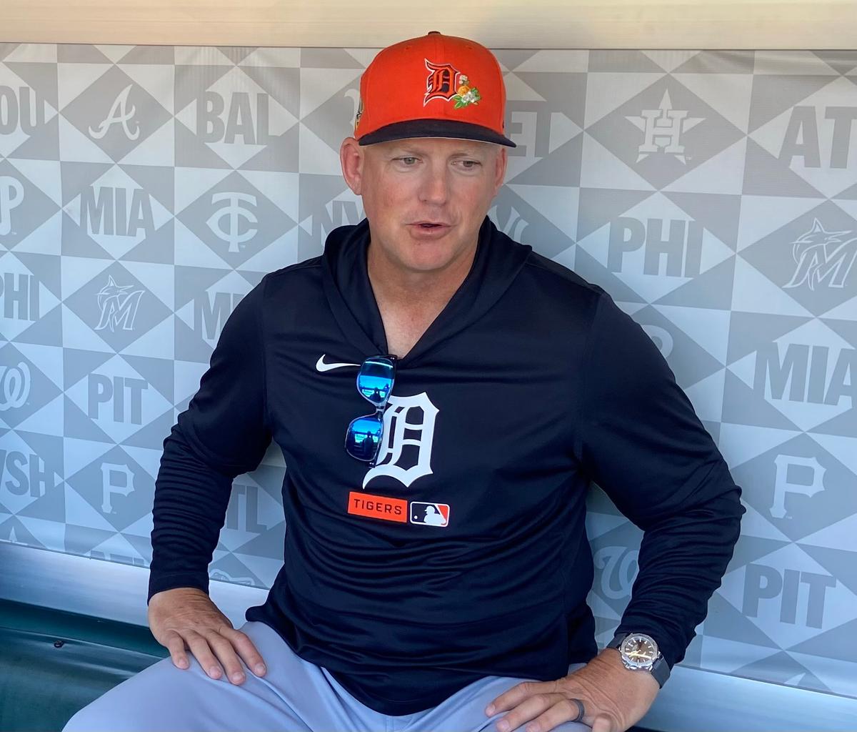 Detroit Tigers manager A. J. Hinch during spring training, March 2026. Hinch, now in his sixth year with the club, sees his club nine games behind the American League Central-leading Chicago White Sox. (Courtesy of Donald Laible)