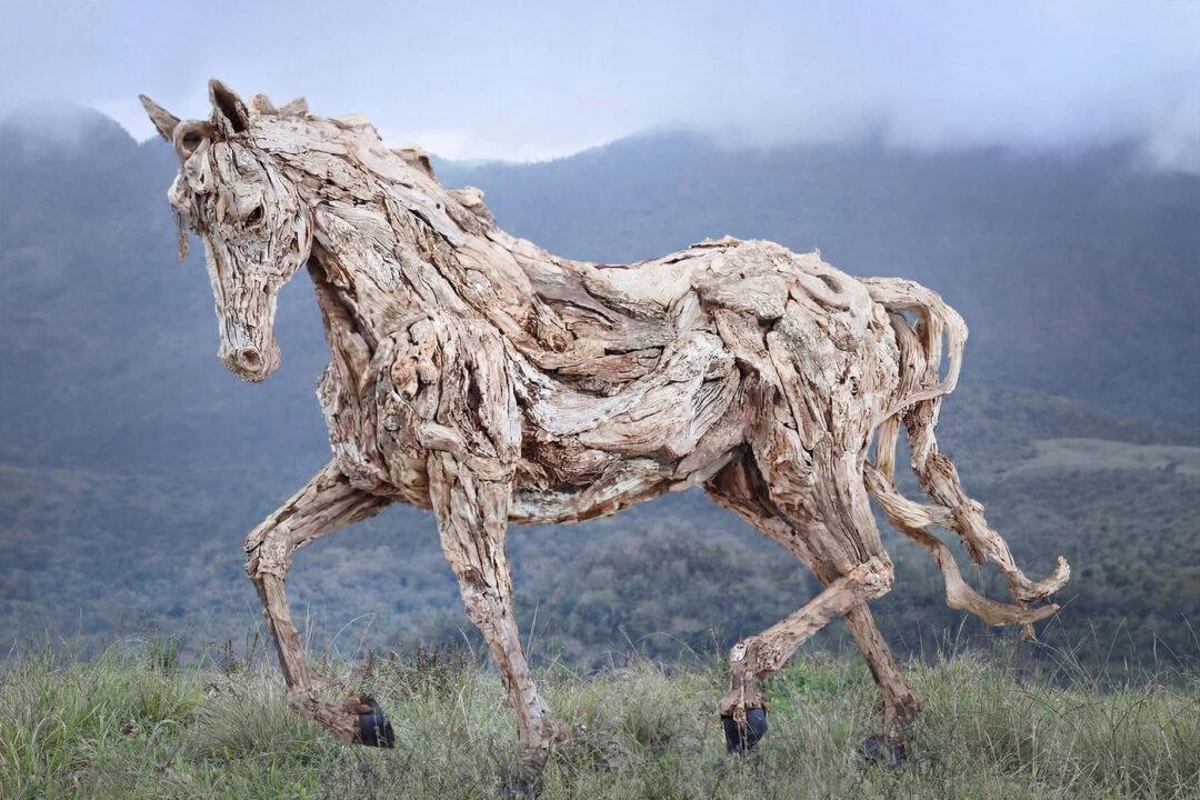 PHOTOS: Artist Crafts Life-Size Horses, Wild Creatures From Driftwood—And They’re Stunning