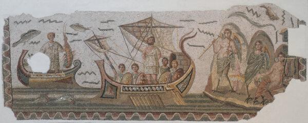 A scene from Homer's "Odyssey." ElevenLabs produced an AI-narrated audiobook with an officially licensed voice clone of actor Sir Michael Caine. (Carole Raddato/<a href="https://www.worldhistory.org/image/235/odysseus--the-sirens/">CC BY-SA 4.0</a>)