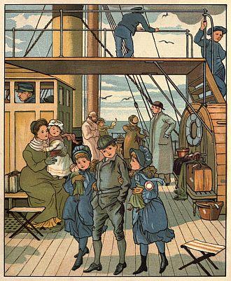 "Crossing the Channel From Folkestone to France," by Thomas Crane and Ellen E. Houghton. Travel book for children in Victorian times. Project Gutenberg. (Public Domain)
