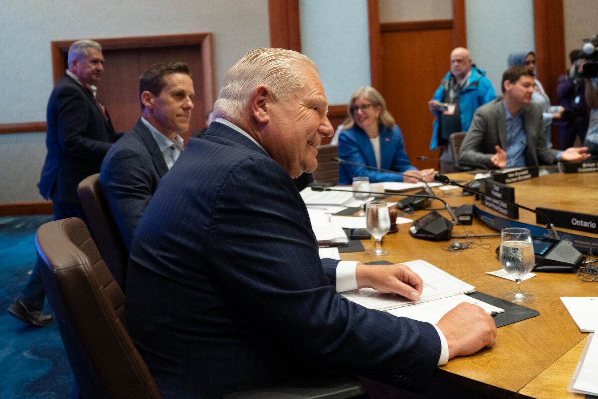 Ontario premier Doug Ford attends a meeting with fellow premiers at the Council of the Federation meeting in Charlottetown on July 22, 2026. (The Canadian Press/Darren Calabrese)