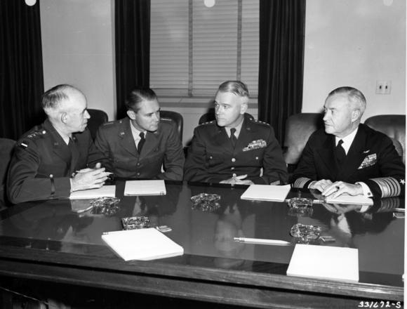 The Joint Chiefs of Staff during its early days in 1949. Truman Library. (Public Domain)
