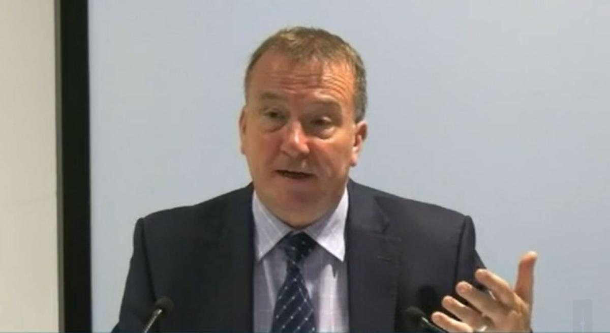 Counter-terrorism expert and former senior UK police officer Scott Wilson gives evidence to the Royal Commission on Antisemitism and Social Cohesion. (Screen capture from Commission livestream)