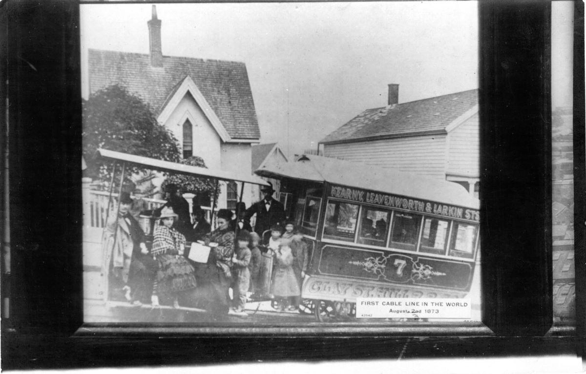 "Clay Street Hill Railroad Cable Car," Aug. 2, 1873. San Francisco Public Library. (Public Domain)