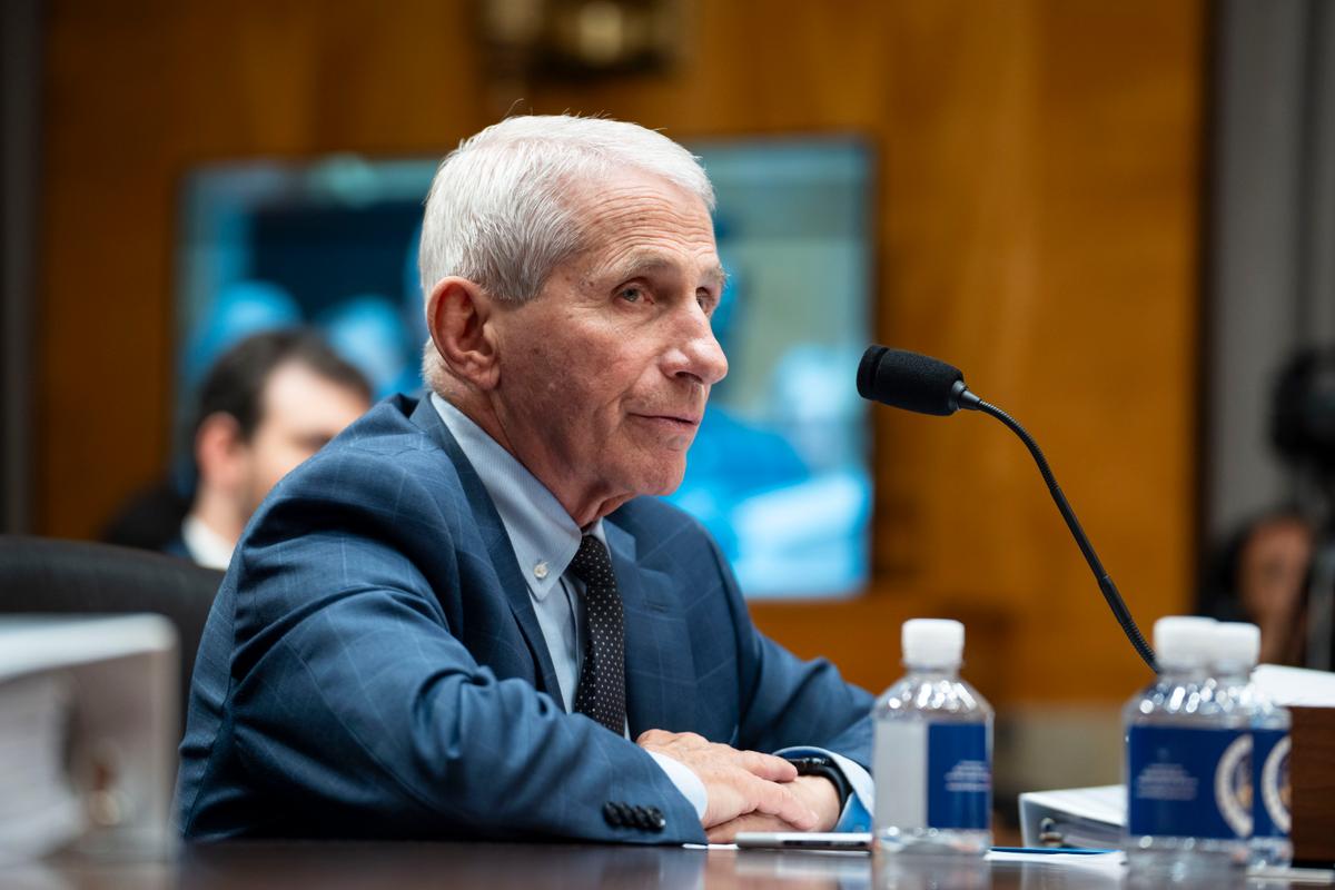 Dr. Anthony Fauci, former director of the National Institute of Allergy and Infectious Diseases at the National Institutes of Health, appears before the Senate Committee on Homeland Security and Governmental Affairs in Washington on July 29, 2026. (Madalina Kilroy/The Epoch Times)