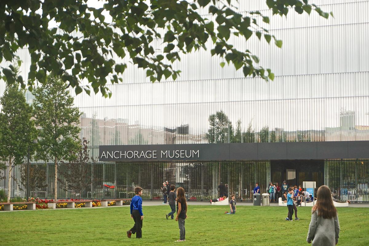 A modern cultural landmark: The eye-catching exterior of Anchorage Museum downtown. (Linda Harms/Shutterstock)
