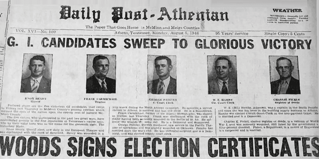 The GI winners are declared by the Daily Post-Athenian. (Courtesy of the Daily Post-Athenian)