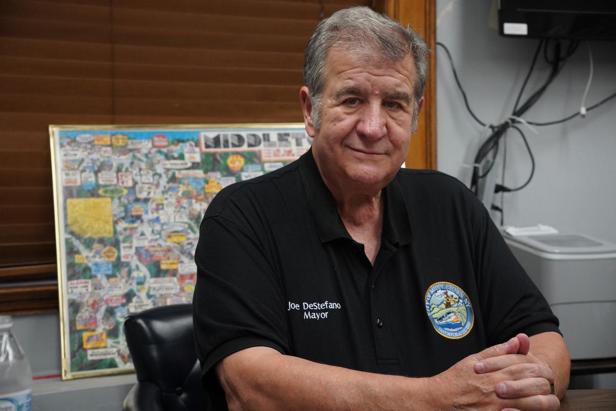 Middletown Mayor Joseph DeStefano at City Hall in Middletown, N.Y., on Aug. 8, 2026. (Oliver Mantyk/The Epoch Times)