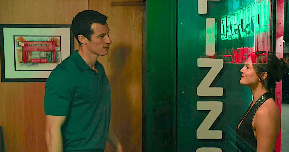 Allie (Monica Barbaro) and Owen (Callum Turner) run into each other a fifth time in "One Night Only." (Universal Pictures)