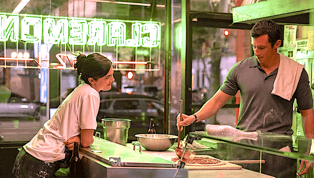Allie (Monica Barbaro) and Owen (Callum Turner), in "One Night Only." (Universal Pictures)