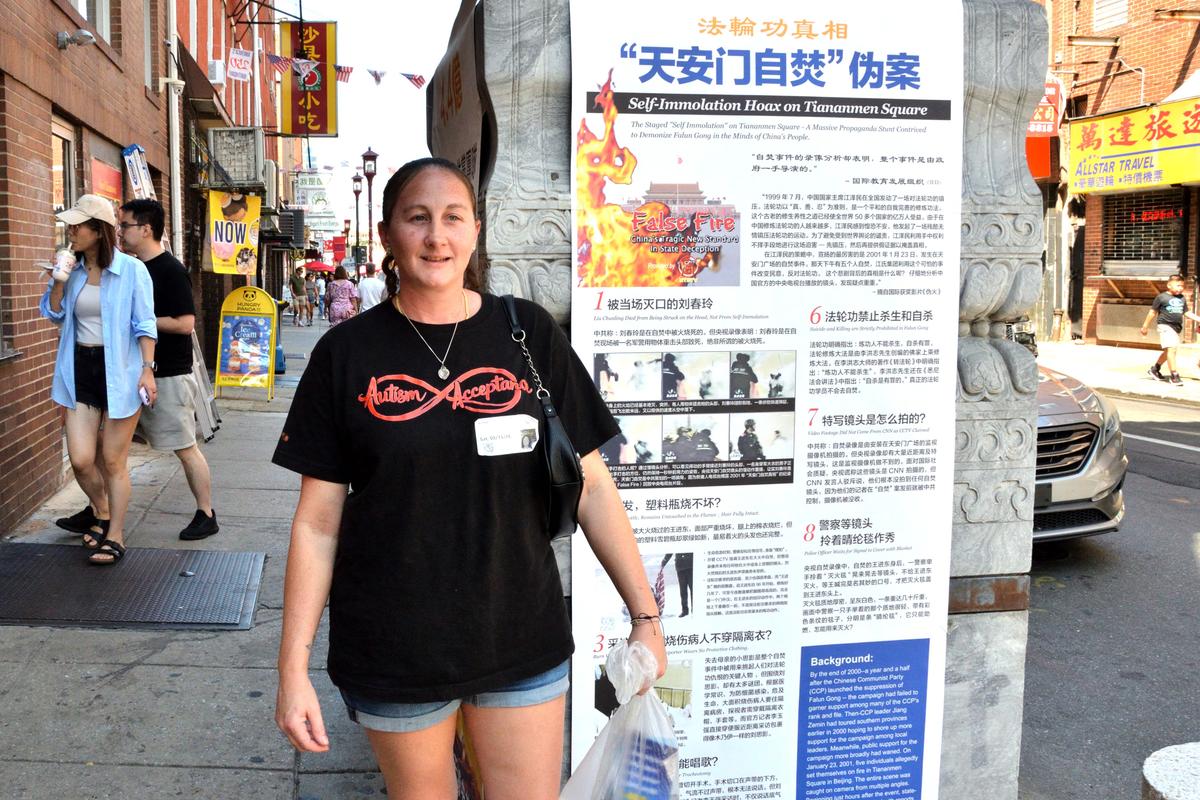 Jesse Deussing, a business owner from Huntingdon, Pennsylvania, in Philadelphia on Aug. 15, 2026. (Frank Liang/The Epoch Times)