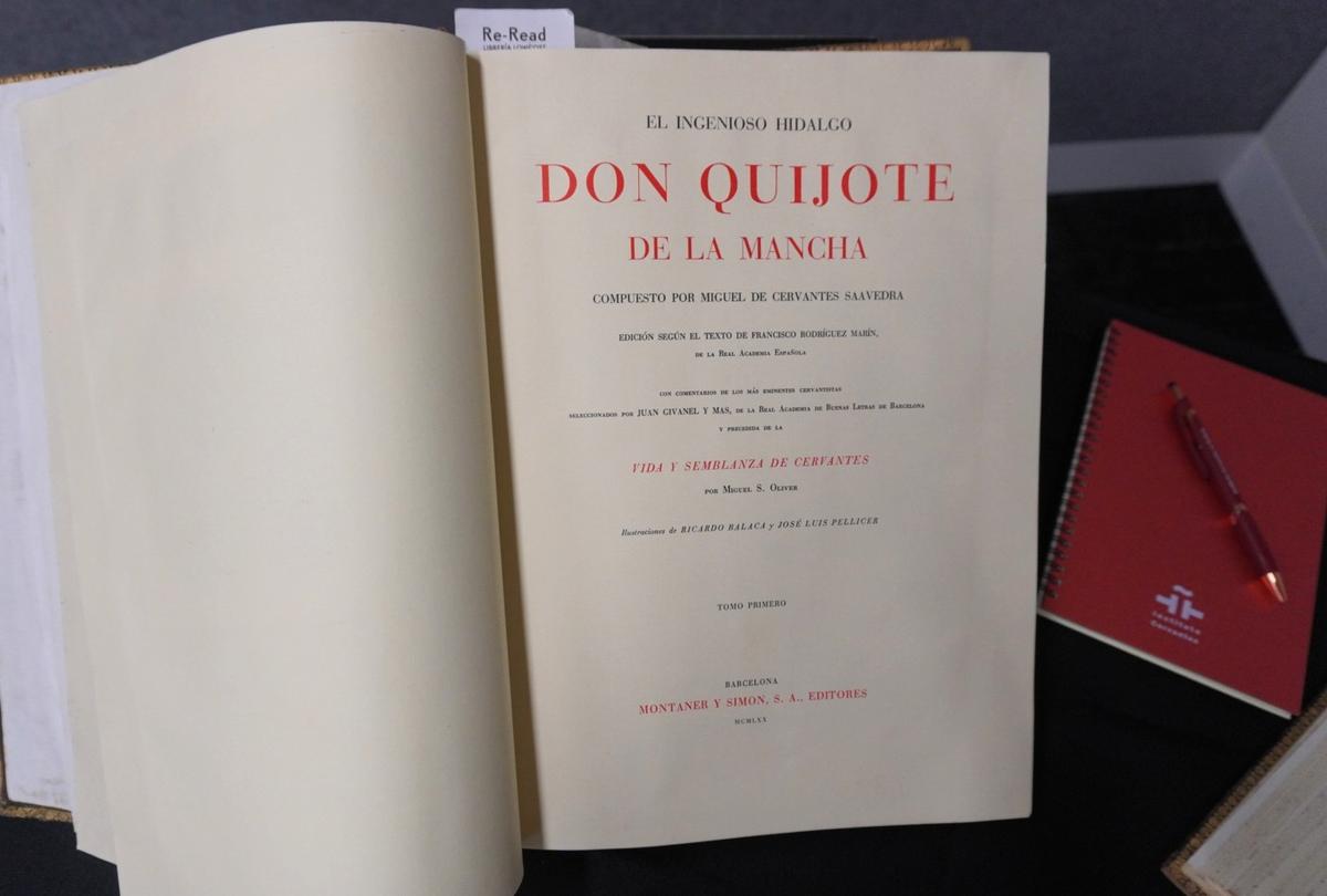 A replica of Miguel de Cervantes' original "Don Quixote" published in two parts in 1605 and 1615, on display at the Instituto Cervantes in Melbourne, Australia on Aug. 13, 2026. (Courtesy of Minh Anh)