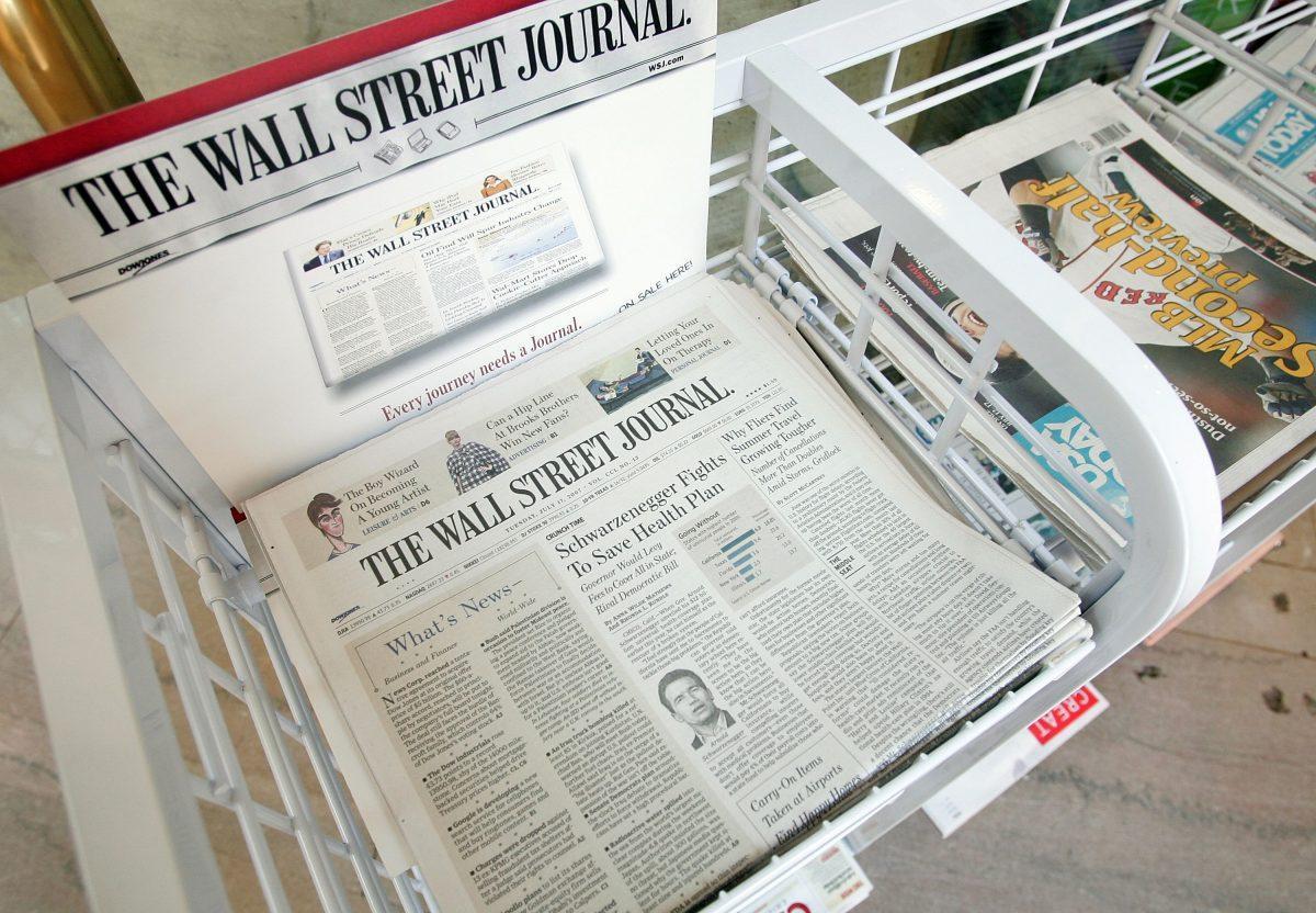 The Wall Street Journal newspaper at a newsstand in the Chicago Board of Trade building in Chicago, Illinois, in this file photo. (Scott Olson/Getty Images)