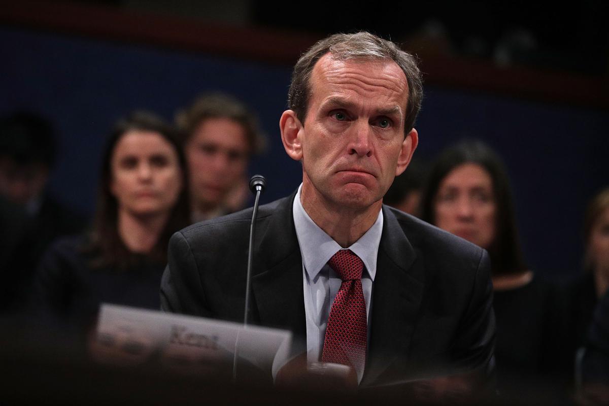 Senior Vice President and General Counsel for Google Kent Walker testifies during a hearing before the House (Select) Intelligence Committee on Capitol Hill in Washington, on Nov. 1, 2017. (Alex Wong/Getty Images)