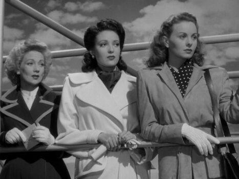 The three wives—Rita Phipps (Ann Sothern, L), Lora Mae Hollingsway (Linda Darnell, C), and Deborah Bishop (Jeanne Crain, R)—featured in the 1949 film “A Letter to Three Wives.” (Twentieth Century Fox)