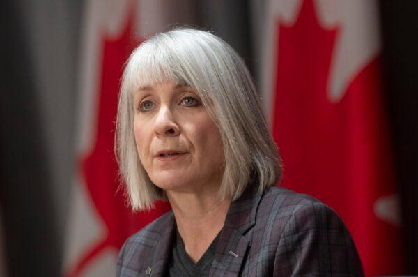 Minister of Health Patty Hajdu speaks at a news conference in Ottawa on April 3, 2020. (The Canadian Press/Adrian Wyld)