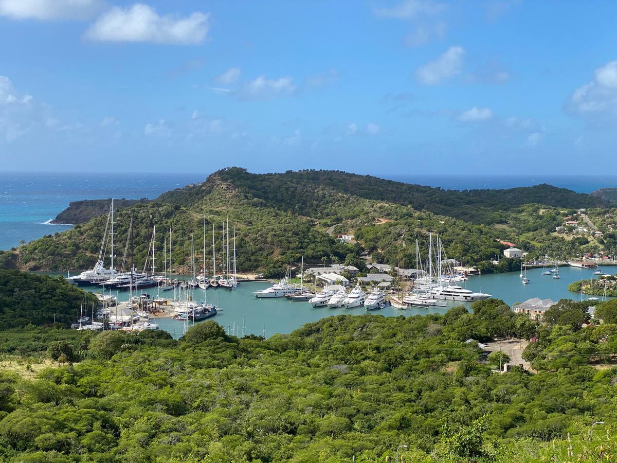 A view over the hills and harbors of Antigua. (Tim Johnson)