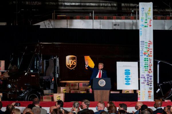 President Donald Trump speaks on the "Rebuilding of Americas Infrastructure: Faster, Better, Stronger" in Atlanta, Georgia, on July 15, 2020. (Jim Watson/AFP via Getty Images)