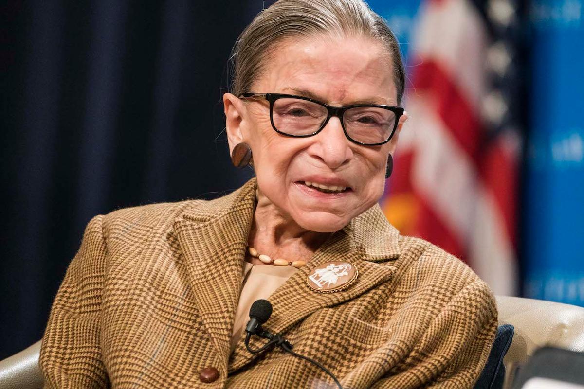 U.S. Supreme Court Justice Ruth Bader Ginsburg at a discussion at the Georgetown University Law Center in Washington on Feb. 10, 2020. (Sarah Silbiger/Getty Images)
