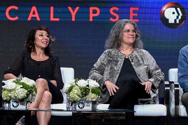 Host Janna Levin (L), and Andrea Ghez participate in the "Black Hole Apocalypse" panel during the PBS Television Critics Association Summer Press Tour at the Beverly Hilton in Beverly Hills, Calif., on Monday, July 31, 2017. (Richard Shotwell/Invision/AP)