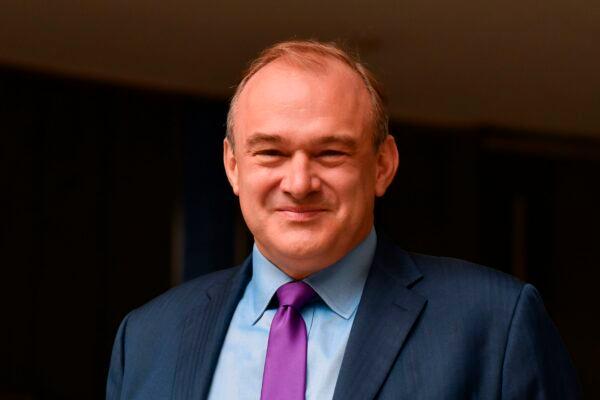 Ed Davey, leader of the Liberal Democrats, poses before members of the media in London on Aug. 27, 2020. (Justin Tallis/AFP via Getty Images)