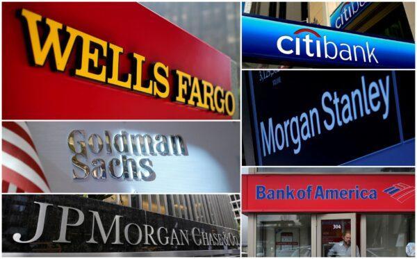 A combination file photo shows Wells Fargo, Citibank, Morgan Stanley, JPMorgan Chase, Bank of America and Goldman Sachs from Reuters archive. (File Photo/Reuters)