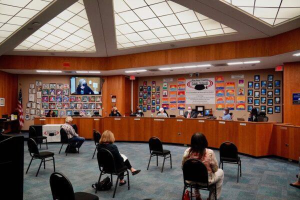 Alachua County School Board Meeting in September 2021. (Nanette Holt/The Epoch Times)