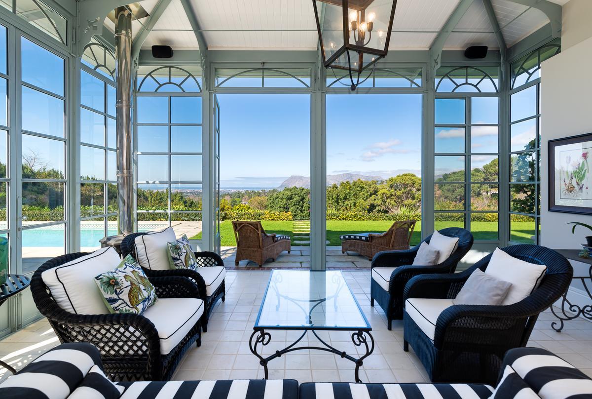 As magnificent as the villa’s interiors are, there’s no denying that the selling feature of this home is the location on a big plot overlooking a legendary winemaking region. (Greef Christie’s International Real Estate)