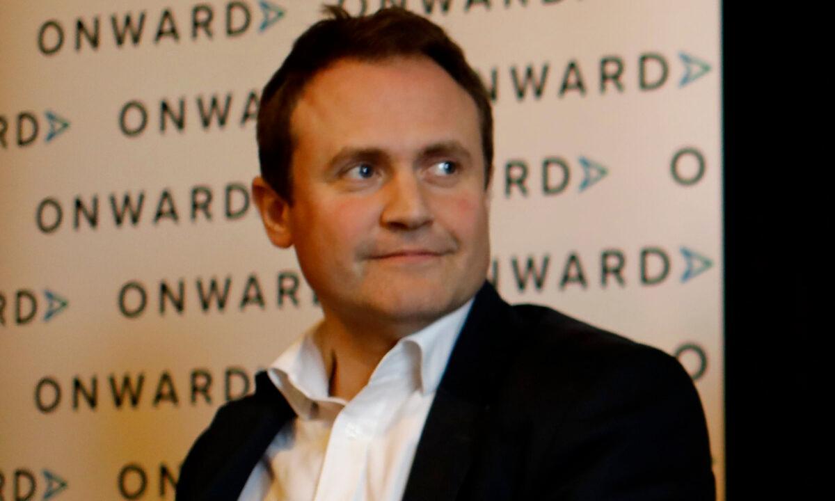 Conservative MP Tom Tugendhat takes part in a meeting of a conservative research group in Westminster Hall in London on April 9, 2019. (Tolga Akmen/AFP via Getty Images)