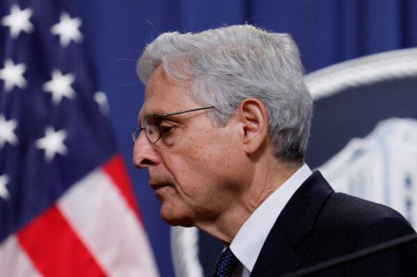 U.S. Attorney General Merrick Garland, after speaking about the FBI's search warrant served at former President Donald Trump's Mar-a-Lago estate in Florida, during a statement at the U.S. Justice Department in Washington, on Aug. 11, 2022. (Evelyn Hockstein/Reuters)