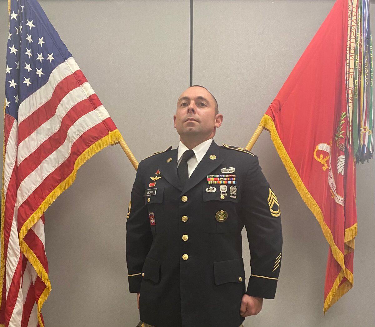 Sgt. 1st Class John Delarm in a photo taken Feb. 23, 2021, for Unit Records at Fort Bliss, Texas. (Courtesy of John Delarm)