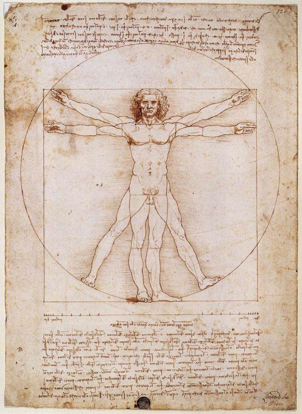 Leonardo da Vinci's "Vitruvian Man." (Public Domain)
