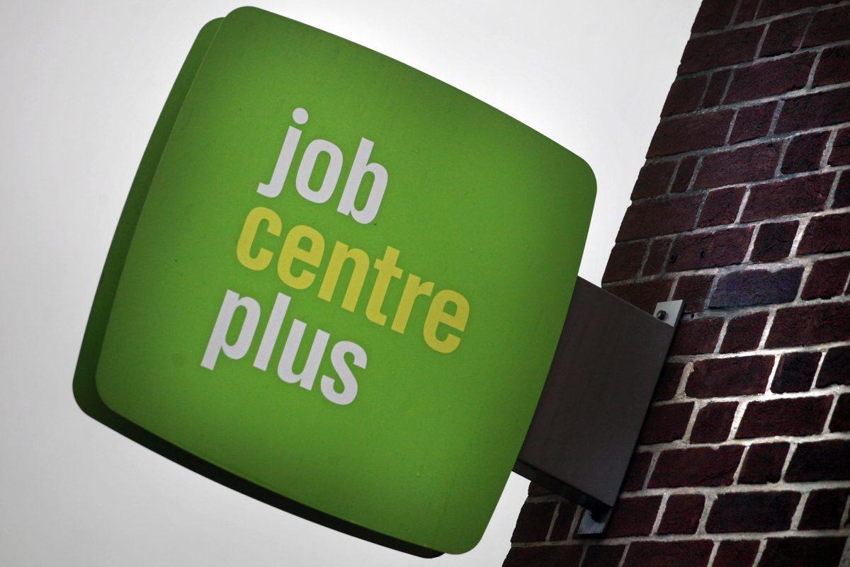The Job Centre Plus logo is seen displayed outside the employment office in Trowbridge, England.<br/>(Matt Cardy/Getty Images)