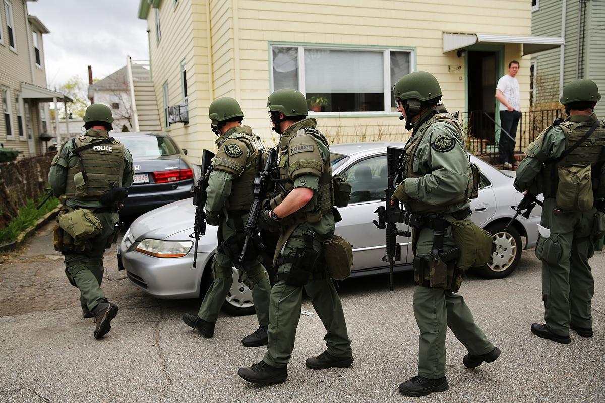 Watertown, Mass. Photos Show Manhunt, Lockdown
