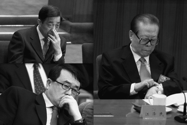 (Clockwise)Bo Xilai, Jiang Zemin, Wang Lijun. (Feng Li/Getty Images)