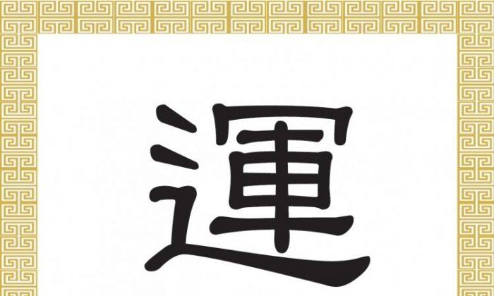 Chinese Character for Fortune, Fate, Luck: Yùn (運)