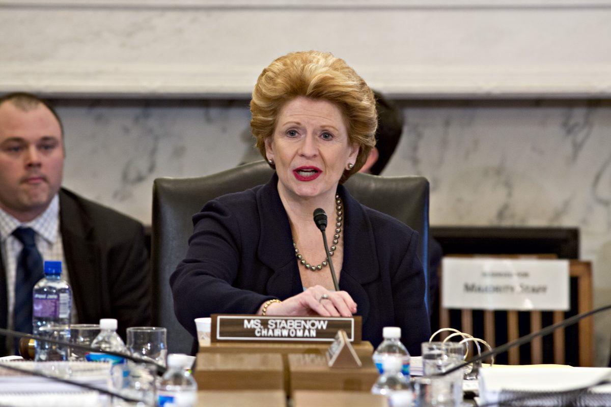 Sen. Debbie Stabenow (D-Mich.) speaks on Capitol Hill during Senate Agriculture Committee's hearing on the Farm Bill, officially known as the Agriculture Reform, Food, and Jobs Act of 2013, in Washington, on May 14, 2013. (J. Scott Applewhite/AP Photo)