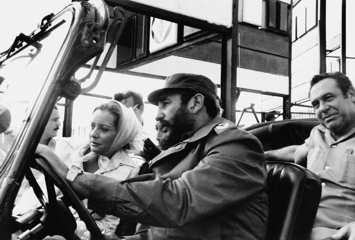 ABC news correspondent Barbara Walters is driven on a sightseeing tour by Fidel Castro in Cuba on June 6, 1977. (ABC/AP photo)