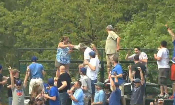 Wife Douses Husband With Beer At Cubs Game