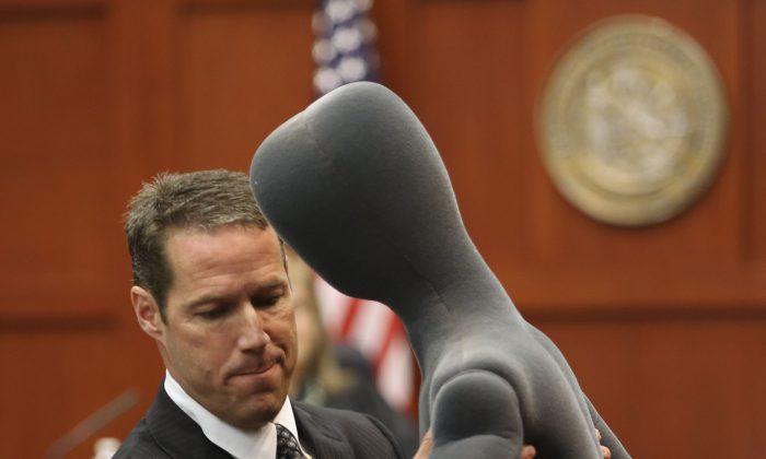 10 Photos of Lawyers and Dummy in Zimmerman Trial