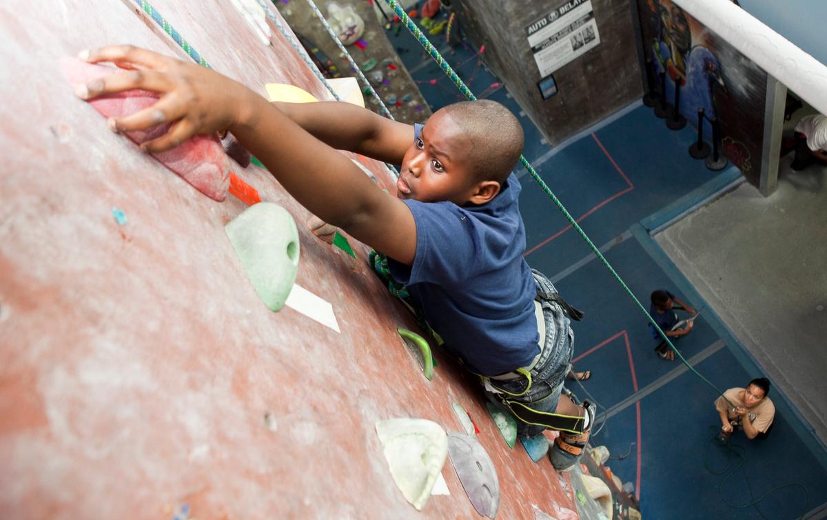 Rock Climbing and Learning Trust at Brooklyn Boulders