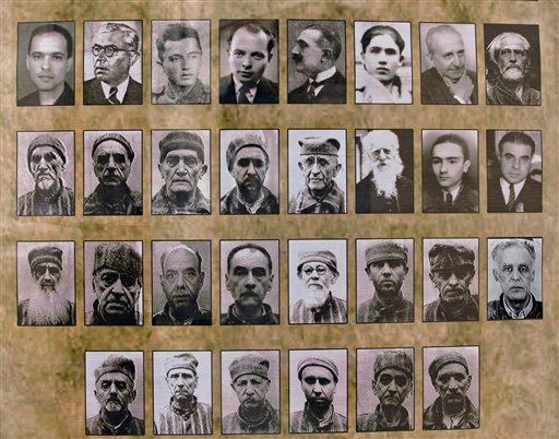 Pictures of deportees and prisoners are on display, in Bucharest, Romania, on May 9, 2013, at the opening of a permanent memorial exhibition for the victims of the communist regime persecutions. (Vadim Ghirda/AP Photo)