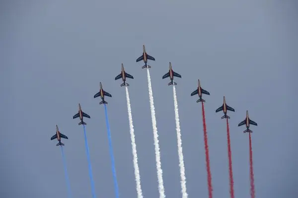 LIVE NOW: Patrouille de France Conducts Ceremonial Flyover Celebrating the 250th Anniversary of US Independence