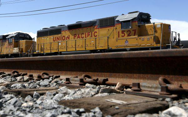 A Union Pacific Railroad sits on a track in a rail yard, Monday, July 15, 2013. (AP Photo/Ross D. Franklin)